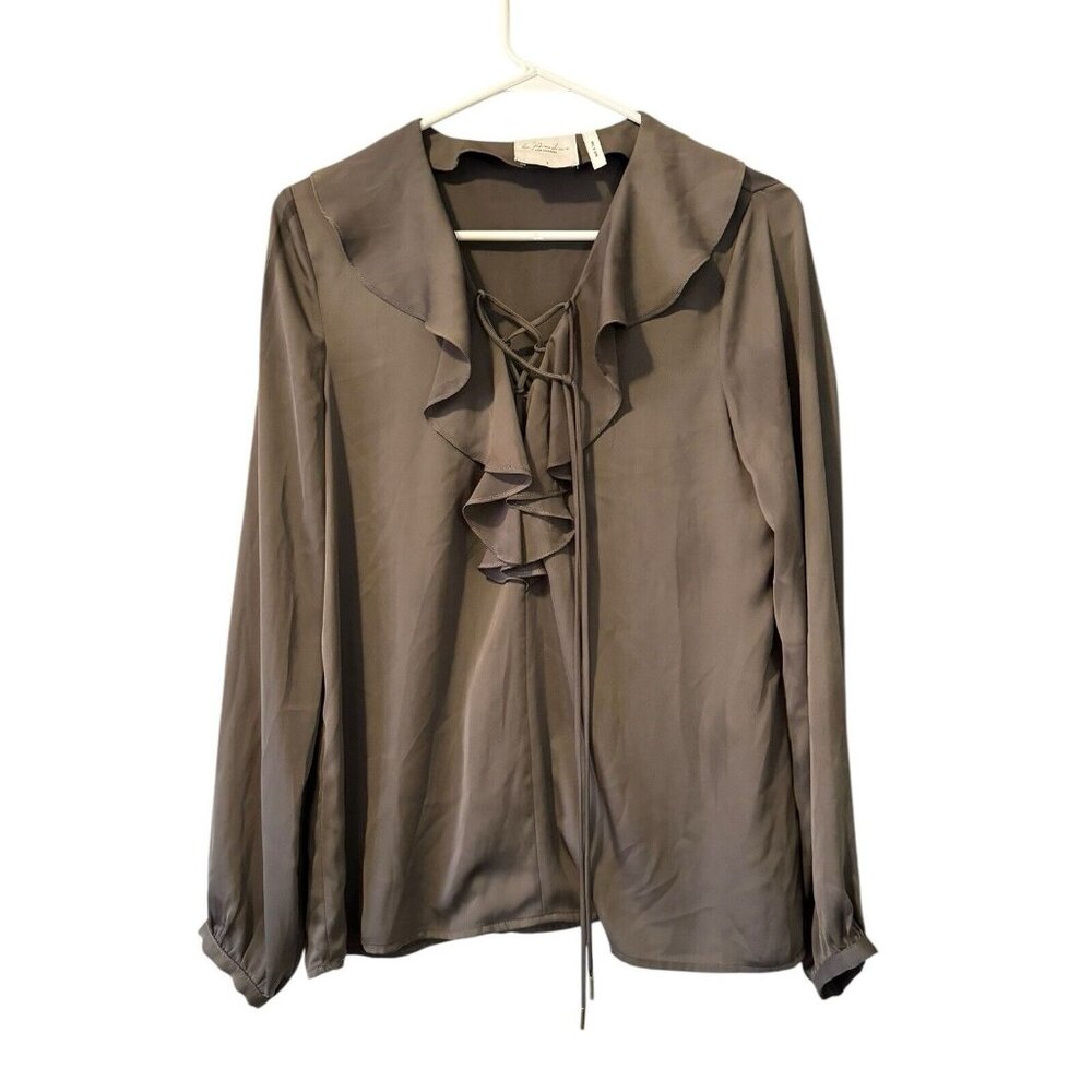 L’ACADEMIC Los‎ Angeles Brown Purplish Look Size Small Blouse Lightweight Career
